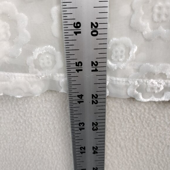 Abercrombie & Fitch White Shear Fairy Top Womens M Floral Gauzy Cottagecore Y2K - Picture 10 of 15